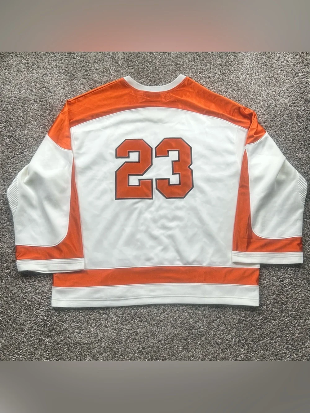 Nike Jordan Brooklyn Collegiate Hockey Jersey Orange Men’s Size Large HV0109-133